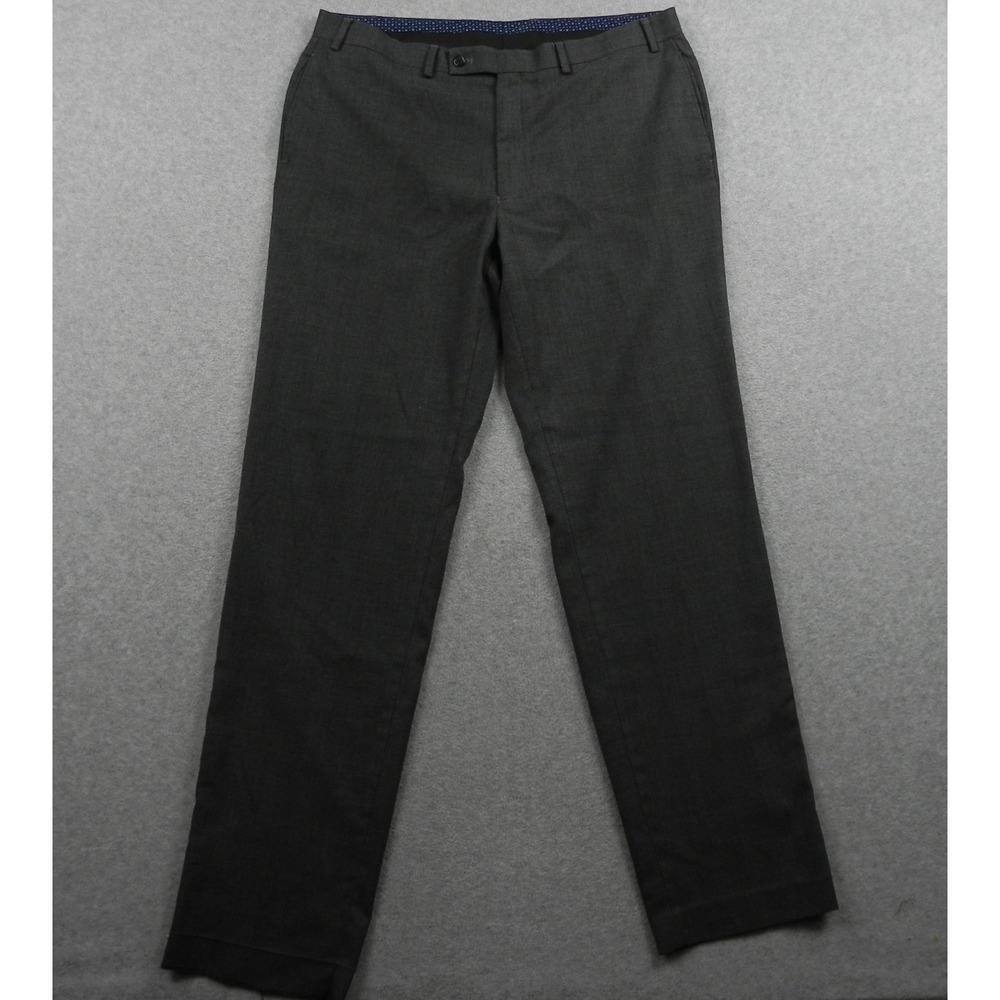 Lauren Ralph Lauren Pants Mens 38x34 Dress Suit Formal Flat Front Gray Plaid